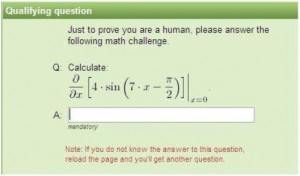 難解な数式CAPTCHA 難解な数式のCAPTCHA