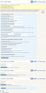 WP to Twitter 設定画面 WP to Twitter 設定画面