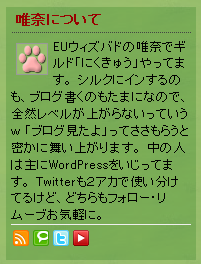 About Me 3000 でプロフィール表示の一例