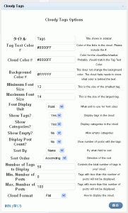 Cloudy Tags ウィジェットの設定