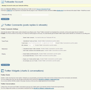 Twitoaster 設定画面 Twitoaster 設定画面