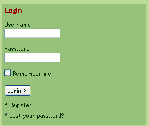 Sidebar Login
